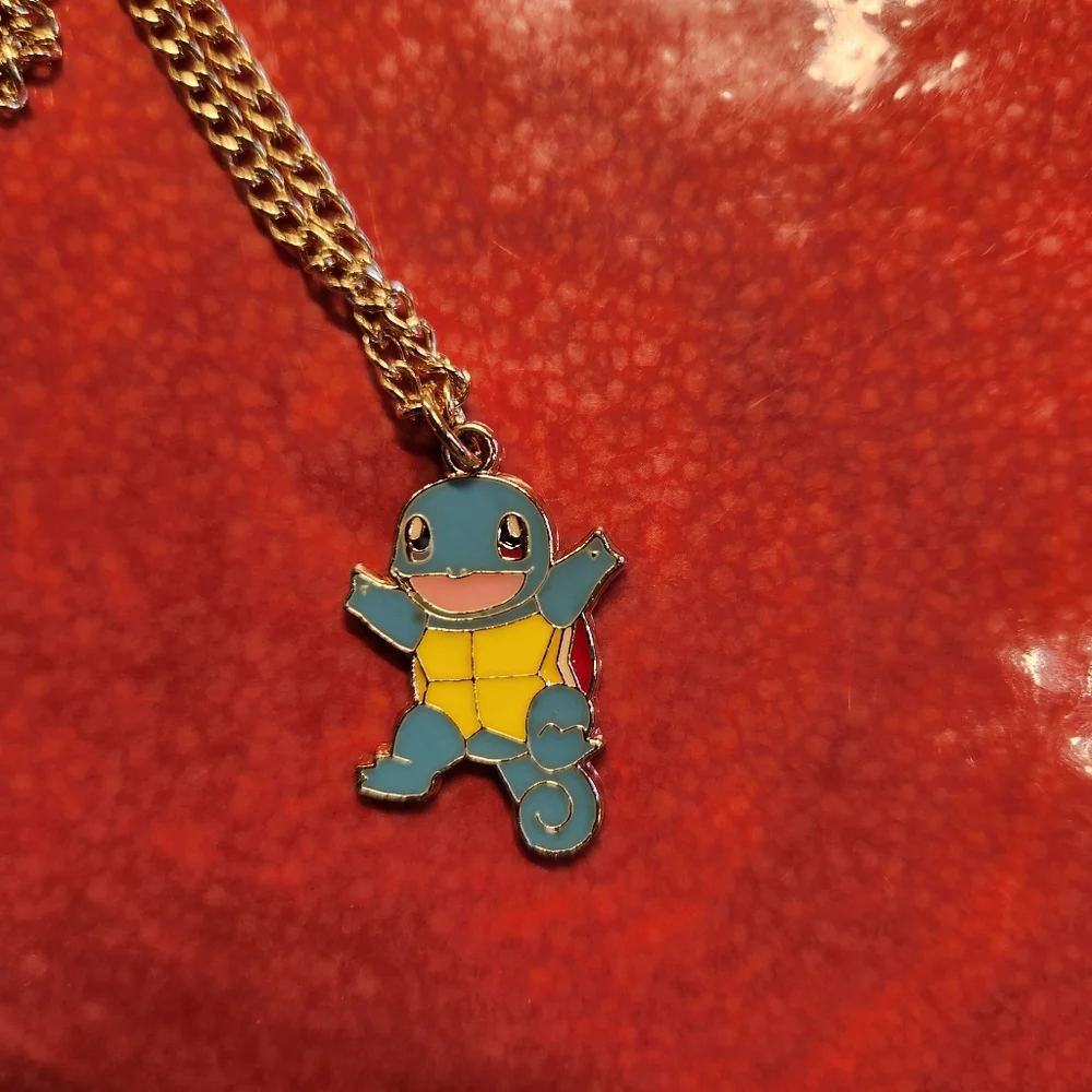 POKEMON SQUITLE Kids Blue and Yellow Turtle Pendant Necklace